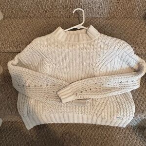 Hollister Cream Knit Turtleneck Sweater